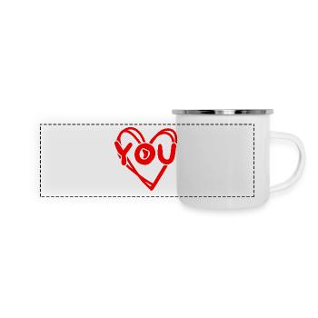 Ich liebe dich Liebeserklärung - Panorama Emaille-Tasse - Weiß - Vorne