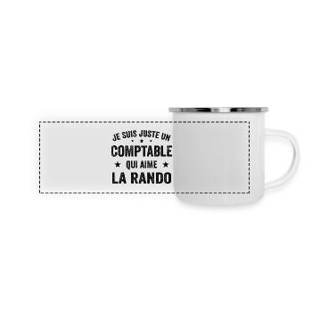 Fier d’être Comptable et Passionné de Randonnée - Mug panoramique émaillé - blanc - Devant