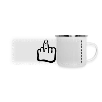 finger hand g1 - Panoramic Camper Mug - white - Front