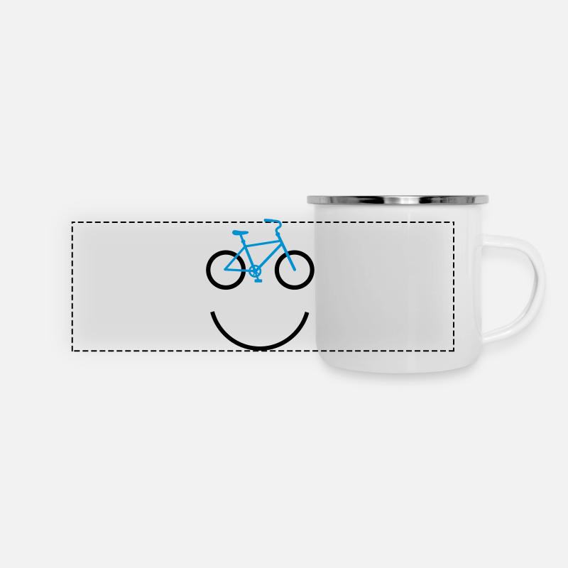 bicycle smiley - Panoramic Camper Mug - white