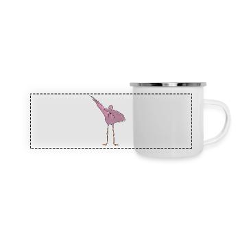 Dancing Flamingo - Flamenco Dabbing Dance - Panoramic Camper Mug - white - Front