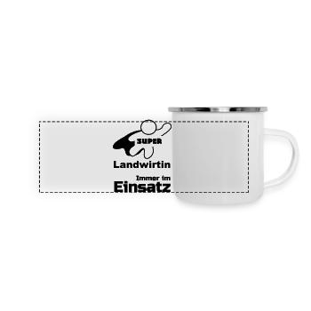 Super Landwirtin Geschenk - Panorama Emaille-Tasse - Weiß - Vorne