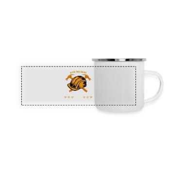 construction worker hammer - Panorama Emaille-Tasse - Weiß - Vorne