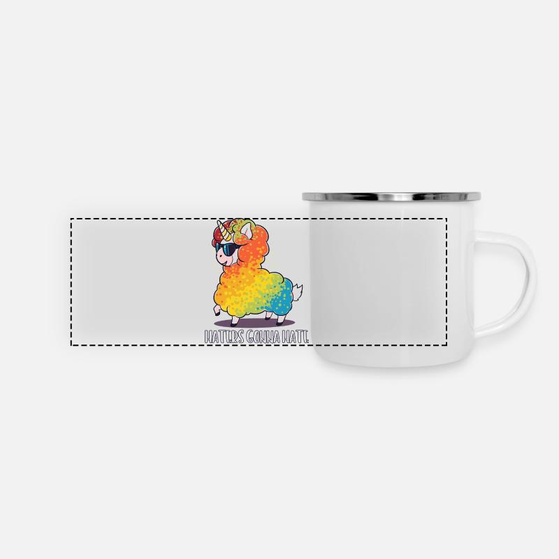 Lama sheep unicorn funny birthday gift - Panoramic Camper Mug - white