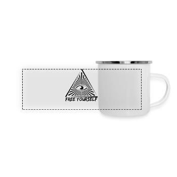 Anti-Illuminati Complot franc-maçon - Mug panoramique émaillé - blanc - Devant
