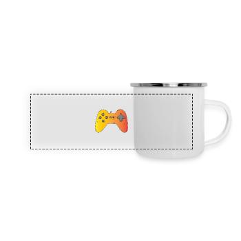 Gaming Nerd Geek Geschenkidee - Panorama Emaille-Tasse - Weiß - Vorne