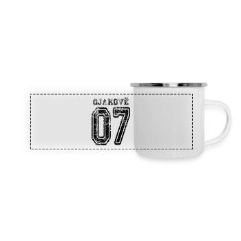 Gjakove 07, Gjakova 07, Kosovo Albaner Geschenk - Panorama Emaille-Tasse - Weiß - Vorne