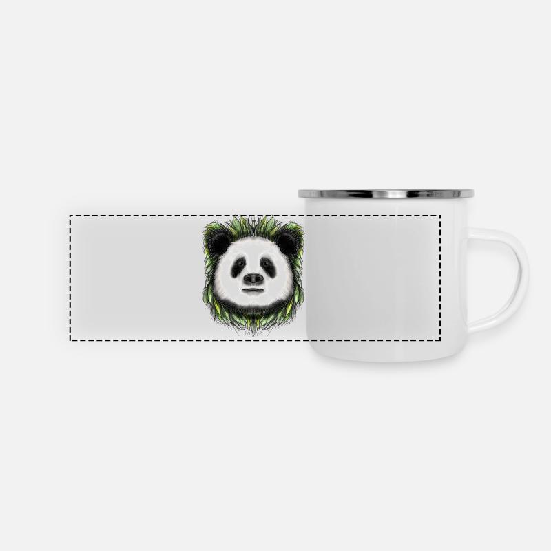 Ping Panda by Jon Ball - Panoramic Camper Mug - white