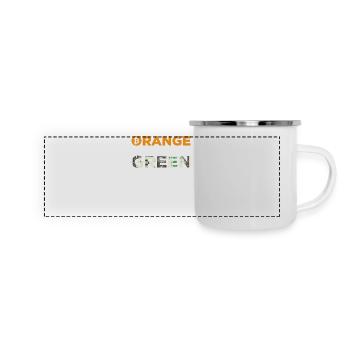 Orange est la nouvelle Blockchain Dollar Bitcoin vert - Mug panoramique émaillé - blanc - Devant