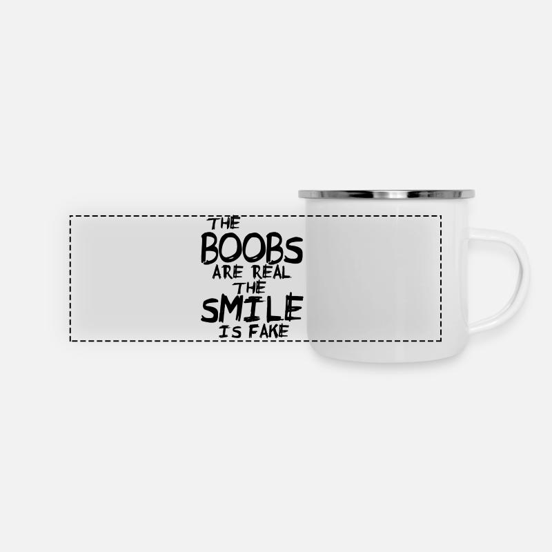 boobs - Panorama Emaille-Tasse - Weiß
