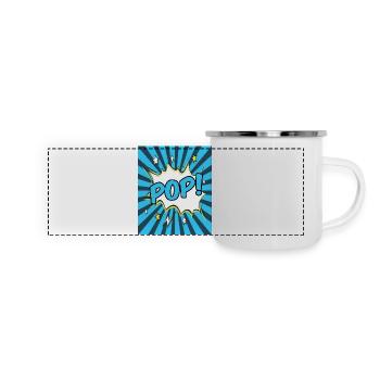 Pop-Art - Panorama Emaille-Tasse - Weiß - Vorne