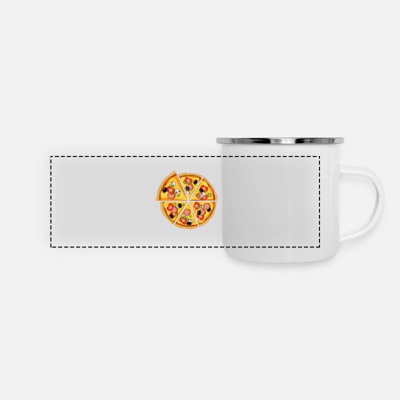 Pizza Motive Math Radius - Panoramic Camper Mug - white