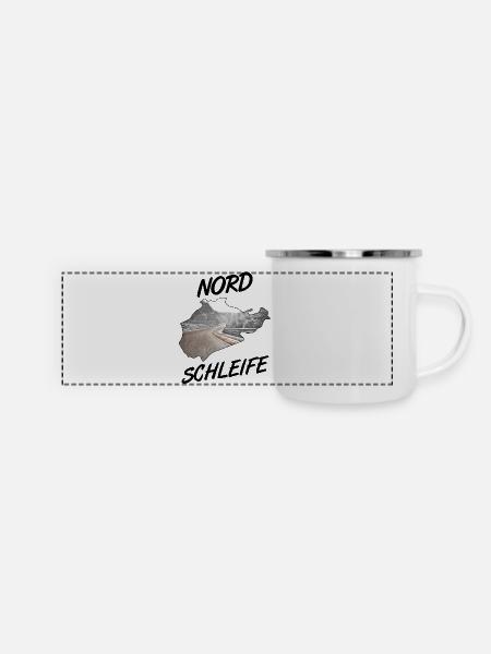 Nordschleife - Panorama Emaille-Tasse - Weiß