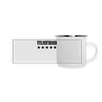 Fußball WM Deutschland Titelverteidiger Geschenk - Panorama Emaille-Tasse - Weiß - Vorne