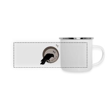 The ravens of Odin symbol Hugin and Munin - Panoramic Camper Mug - white - Front