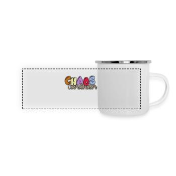 Kindergarten Chaos Koordinator - Panorama Emaille-Tasse - Weiß - Vorne