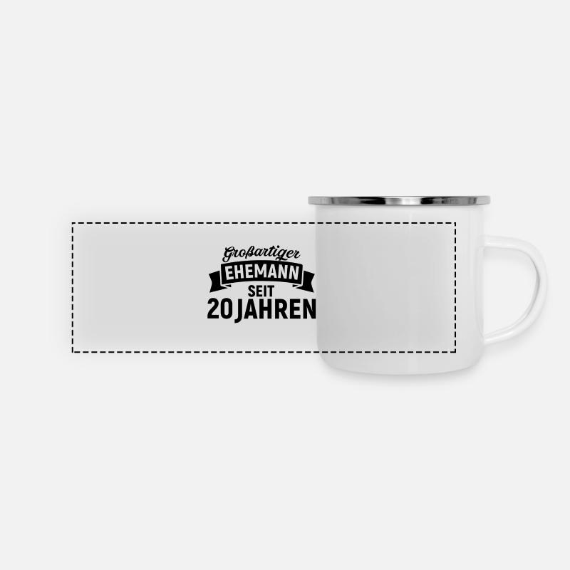 20th wedding anniversary - Panoramic Camper Mug - white
