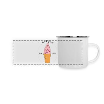 Crème glacée - Mug panoramique émaillé - blanc - Devant