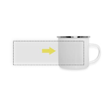 Camino de Santiago Way of St. James yellow arrow - Panoramic Camper Mug - white - Front