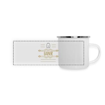 Design "GAINER", fitness et musculation - Mug panoramique émaillé - blanc - Devant