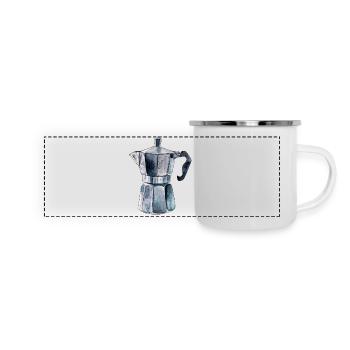 Pot espresso - Mug panoramique émaillé - blanc - Devant