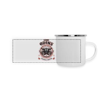 Odin Thor Vikings Wikinger Geschenk Germane - Panorama Emaille-Tasse - Weiß - Vorne