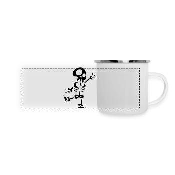 skelett - Panorama Emaille-Tasse - Weiß - Vorne