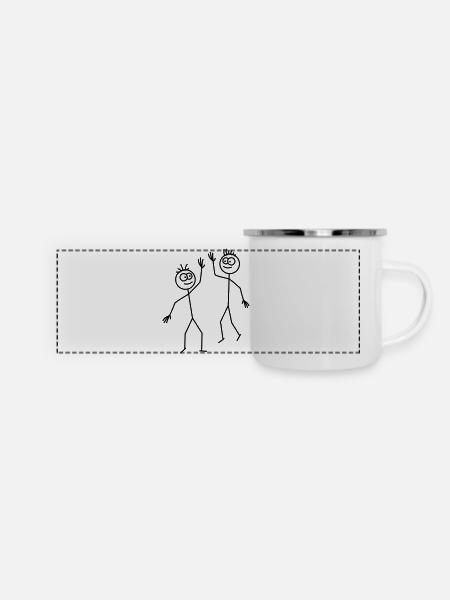 Friends - Panorama Emaille-Tasse - Weiß