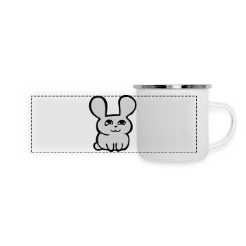 lapin bébé trop mignon - Mug panoramique émaillé - blanc - Devant
