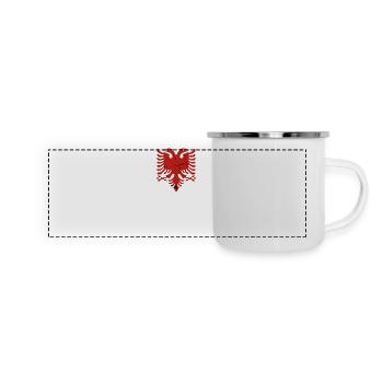 Albanischer Adler "Albanian Flag" - Panorama Emaille-Tasse - Weiß - Vorne