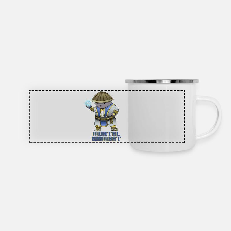 Mortal Wombat - Funny Gaming Design - Panoramic Camper Mug - white