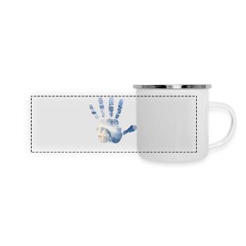 Mains-en-ciel - Mug panoramique émaillé - blanc - Devant