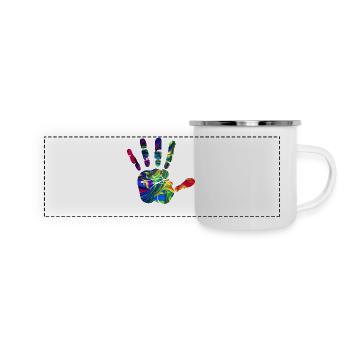 Main - Mug panoramique émaillé - blanc - Devant