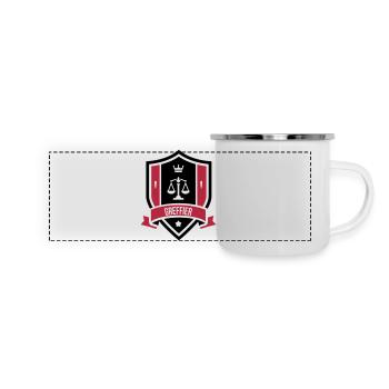 Gerichtsschreiber / Schreiber / Kanzler / Gericht - Panorama Emaille-Tasse - Weiß - Vorne