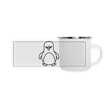 lustiger pinguin - Panorama Emaille-Tasse - Weiß - Vorne
