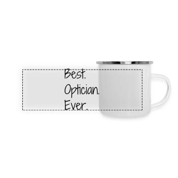 opticien / optique / yeux / lunettes - Mug panoramique émaillé - blanc - Devant