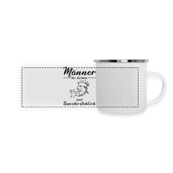 Les hommes qui cuisinent sont irrésistibles - Mug panoramique émaillé - blanc - Devant