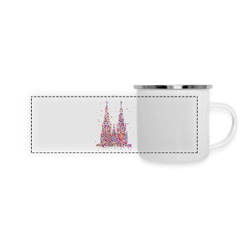 Cologne Cathedral, confetti - Panoramic Camper Mug - white - Front