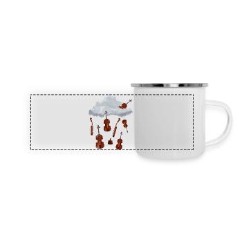 Un nuage dans le ciel plein de violons suspendus - Mug panoramique émaillé - blanc - Devant