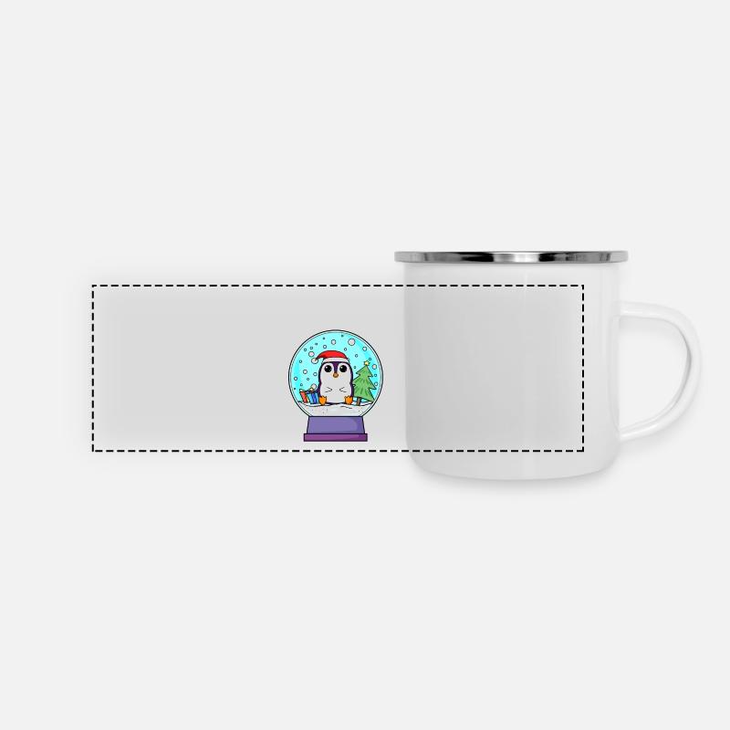 My first Christmas baby penguin Christmas - Panoramic Camper Mug - white
