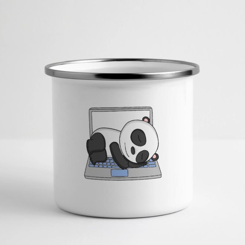 Computer Nerd Programmierer Herren Geschenk Panorama Emaille-Tasse