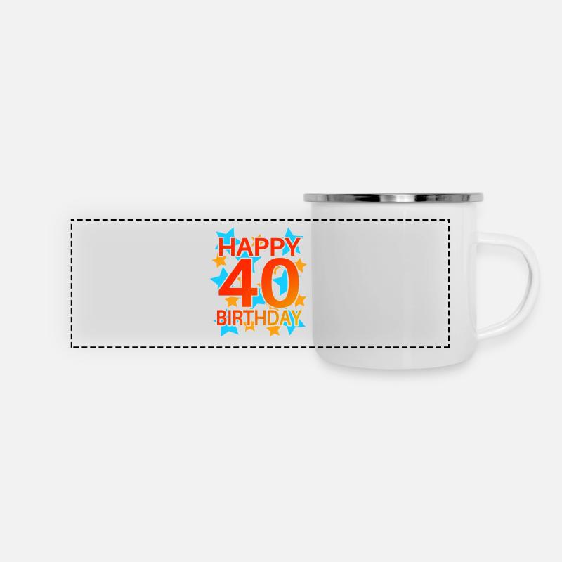 40 ans d’anniversaire Idée cadeau - Mug panoramique émaillé - blanc