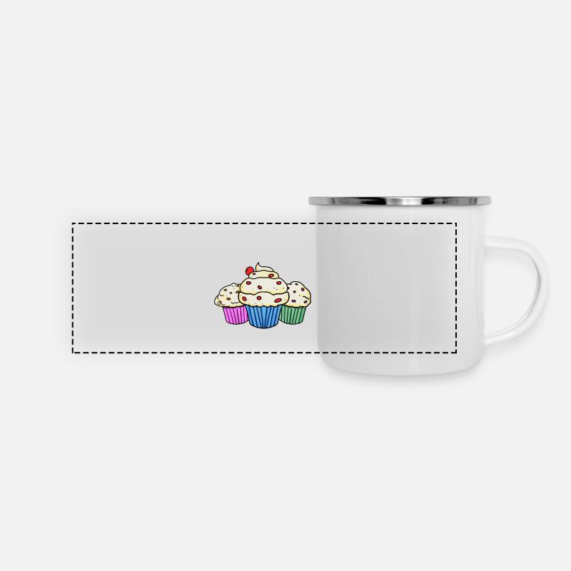 Mir reichts ich geh Backen Lustig Bäcker Geschenk - Panorama Emaille-Tasse - Weiß