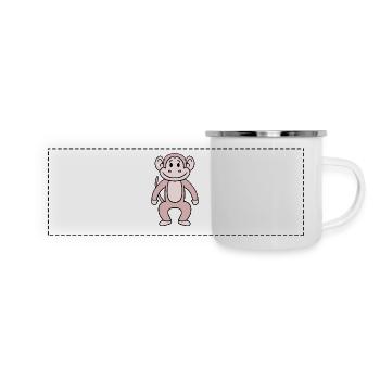Singe - Mug panoramique émaillé - blanc - Devant