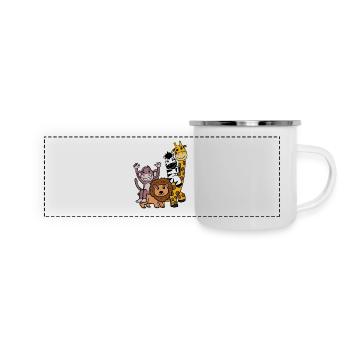 Des animaux mignons - Mug panoramique émaillé - blanc - Devant