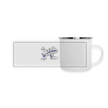 Avion - Mug panoramique émaillé - blanc - Devant