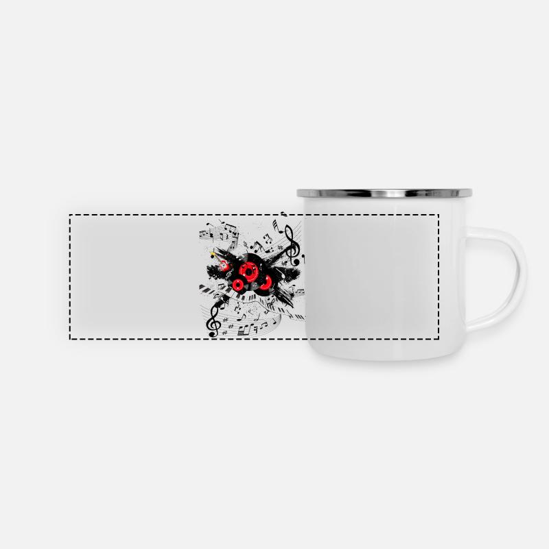 Red Record Melody and Keyboard Track - Panoramic Camper Mug - white
