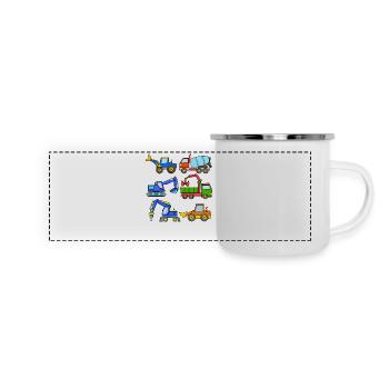 Construction site vehicles - Panoramic Camper Mug - white - Front