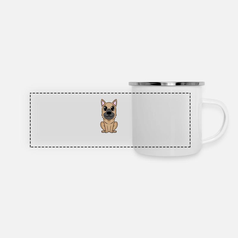 Deutscher Schäferhund - Panorama Emaille-Tasse - Weiß