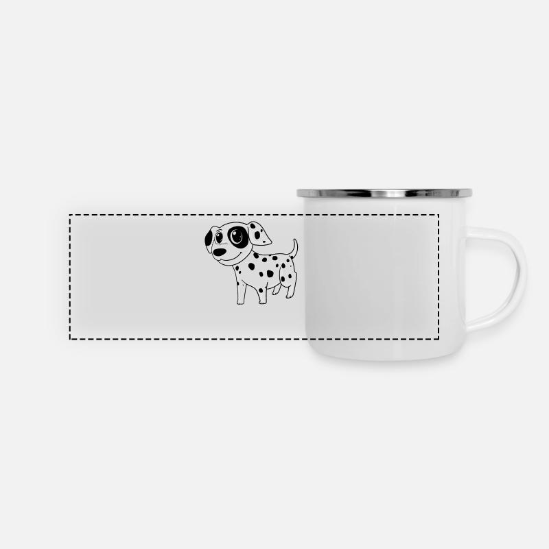 Dalmatiner Hunderasse Hund - Panorama Emaille-Tasse - Weiß